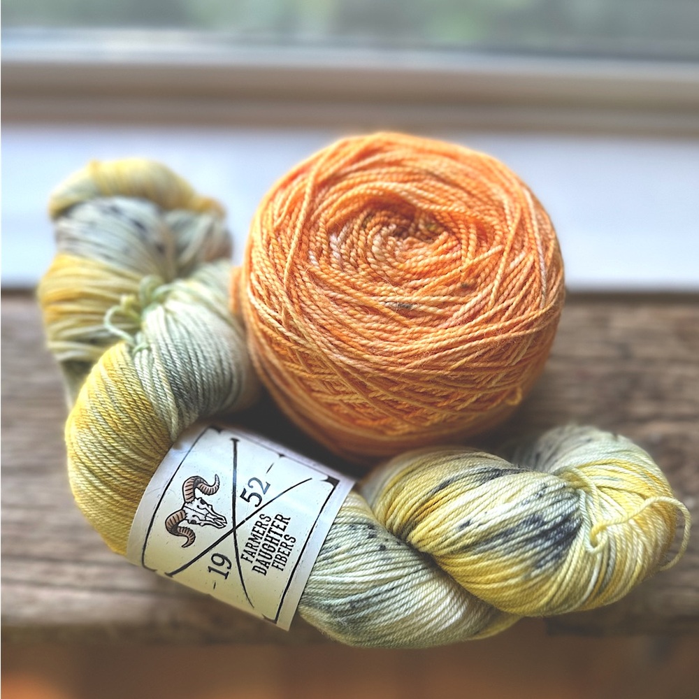Hand-Dyed Yarn Set in Orange and Yellow